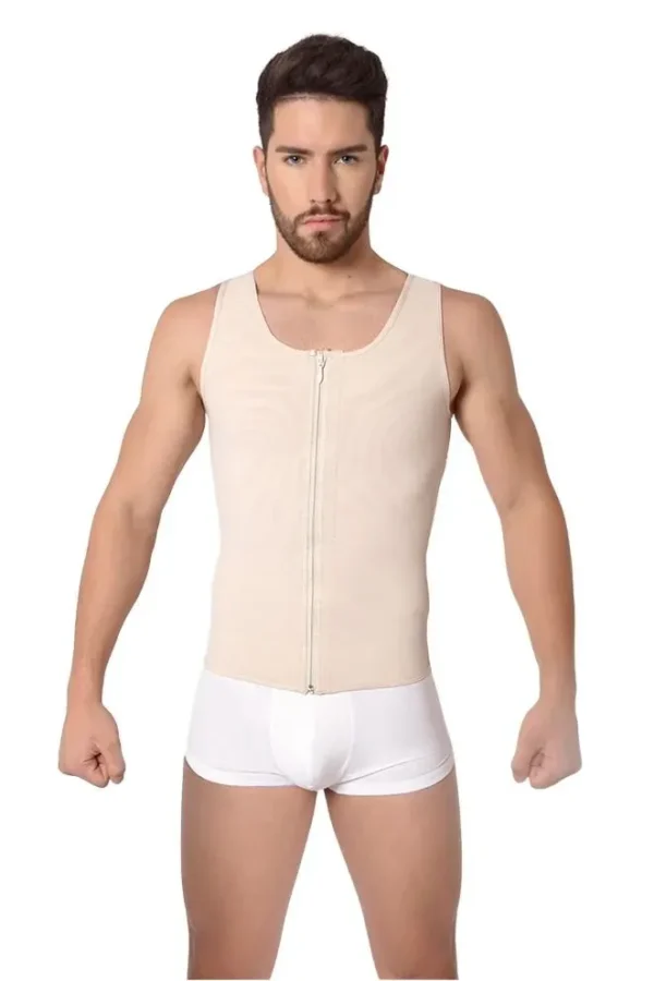 Faja Chaleco Masculino Con Cierre Y Broche Interno Alta Compresión FP1053
