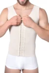 Faja Chaleco Masculino Con 3 Filas De Broches Alta Compresión FP1055